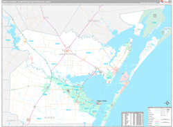 Corpus Christi Metro Area Wall Map Premium Style 2024